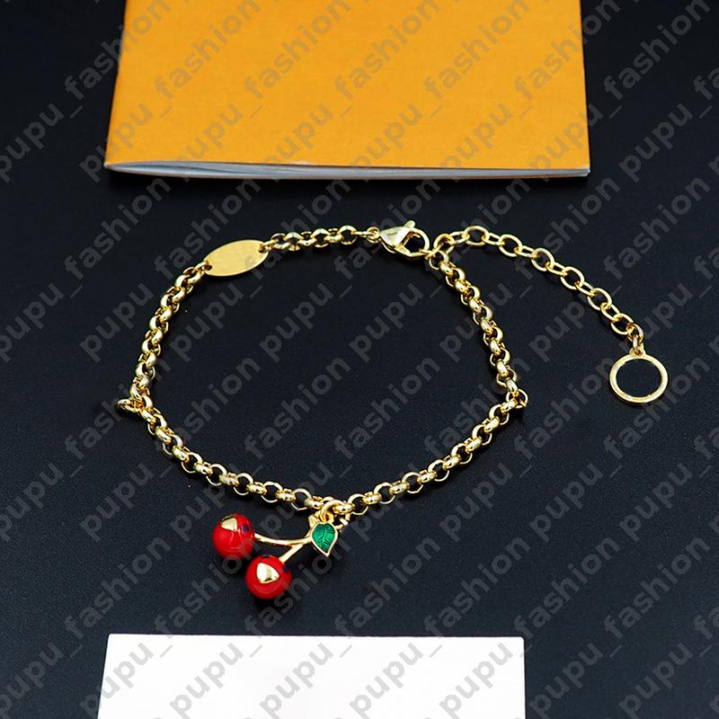 Luxury Cherry Necklace Designer Jewlery L Letter Bracelets Charm Bracelet Designer For Women Bracelet Designer Lock Bracelet Sterling Jewelry Luxury Braclets