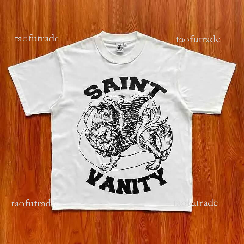 Saint Vainty Shirt Men's T-Shirts 25Ss Summer High Quality Cotton Tshirts Print Round Neck Short Seve Tops Casual Men Women Paris Saint Vintage T Shirts 5f1