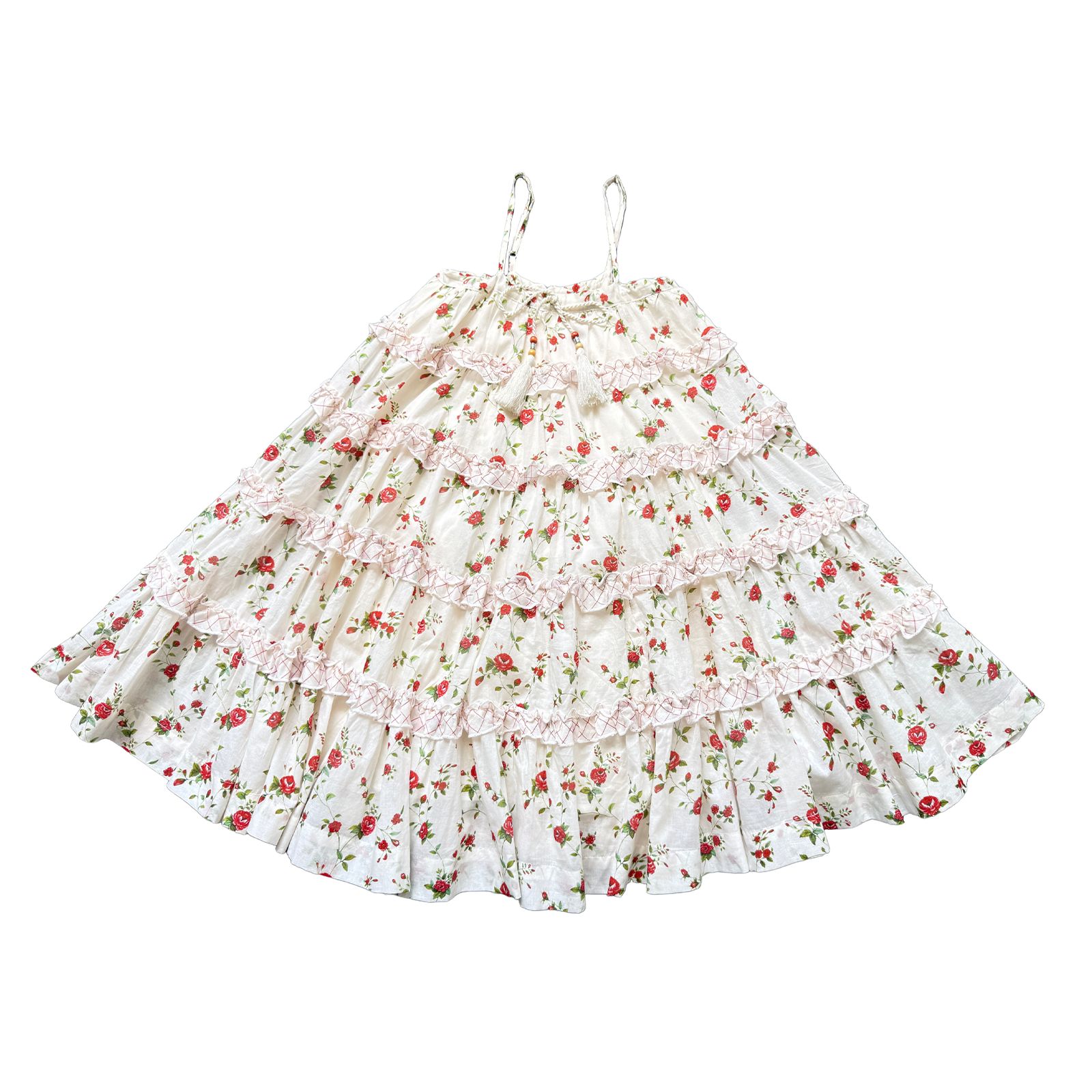 Girls' printed camisole dress is fashionable and casual