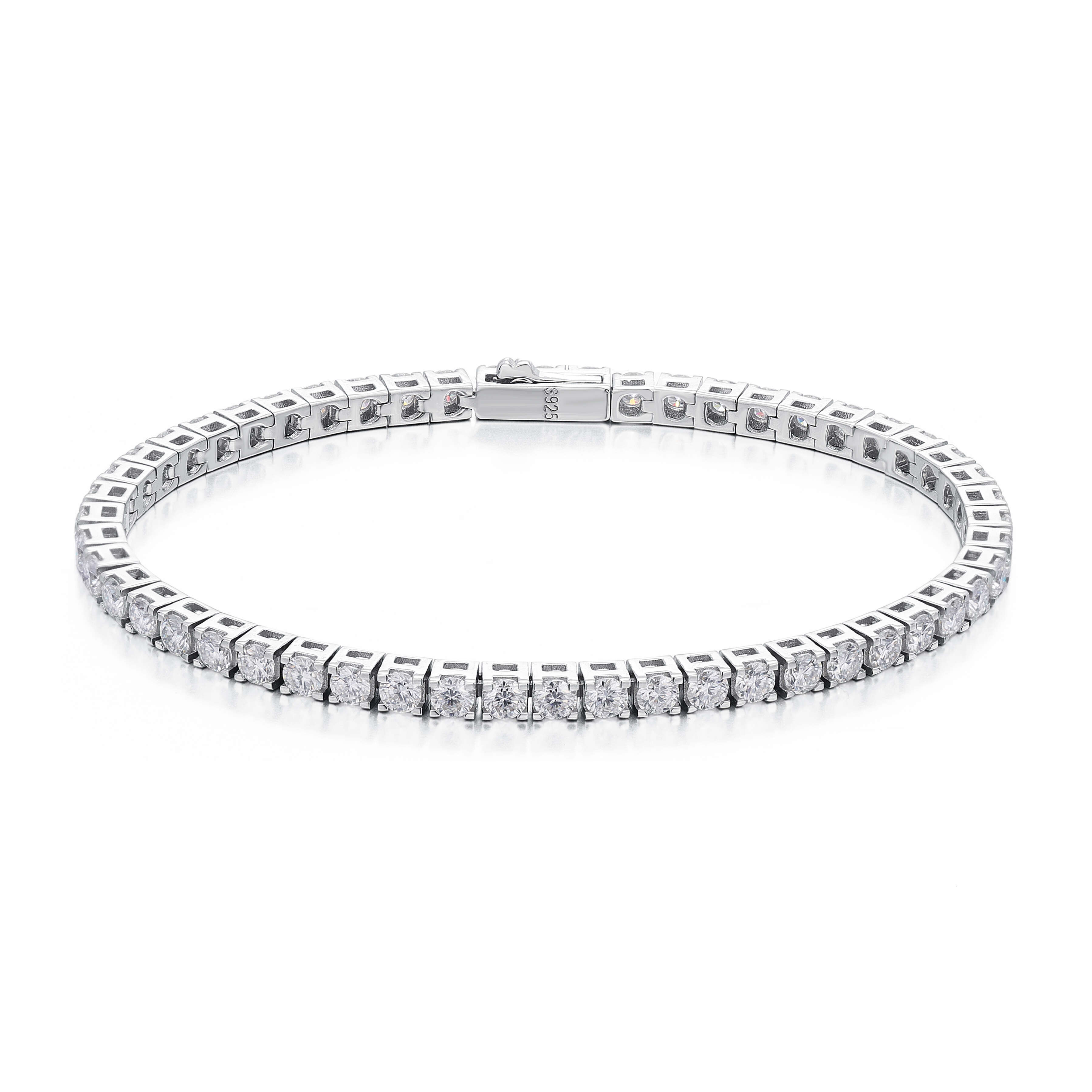 Wholesale Custom Tennis Chain Jewelry 925 Sterling Silver Moissanite Diamond Tennis Bracelet Vvs Moissanite GRA Certified