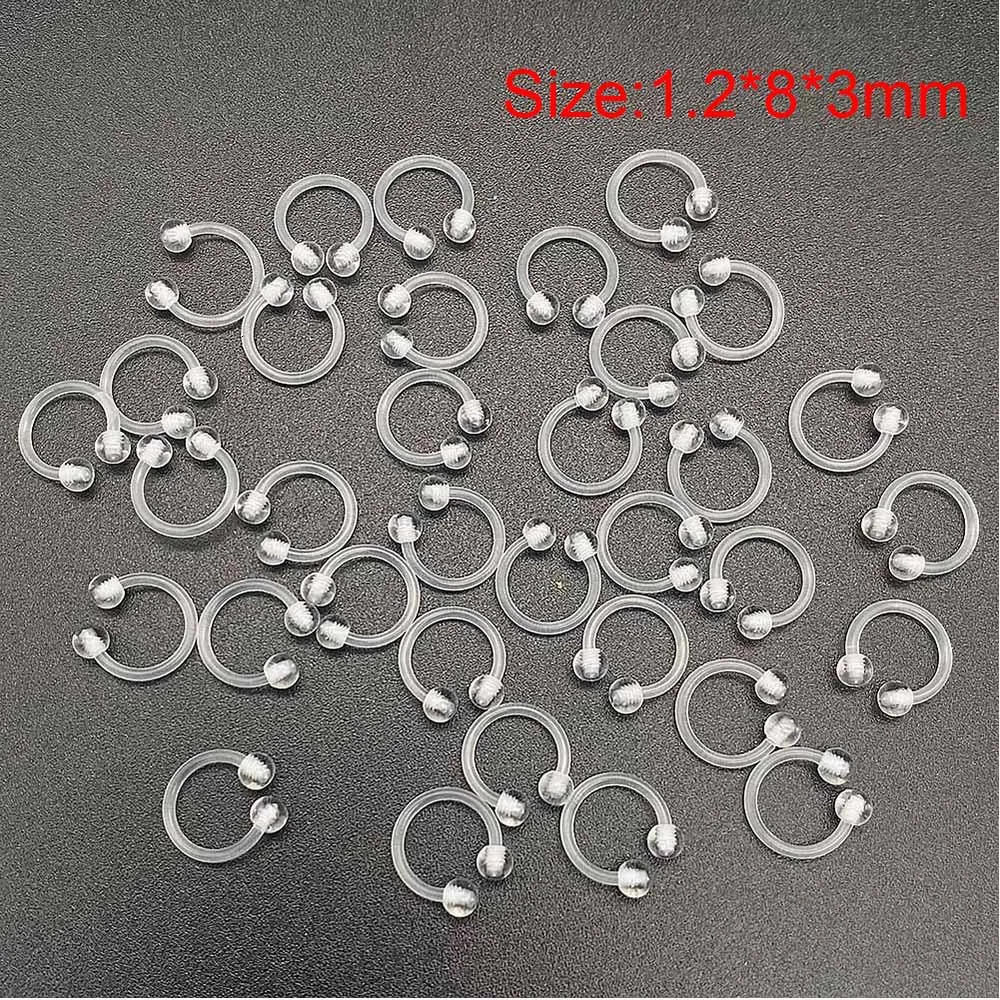 1060PcsSet Clear Piercing Lip Ear Nose Tongue Ring Ashion Transparent Acrylic Barbell Eyebrow Belly Body Jewelry 250613