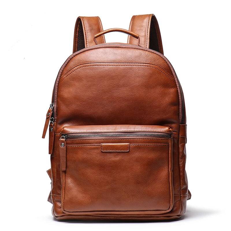 high-quality Men's Genuine Leather Business Outdoor Travel Backpack Cowhide Large Capacity Multifunction Fashion Trend Computer Bag