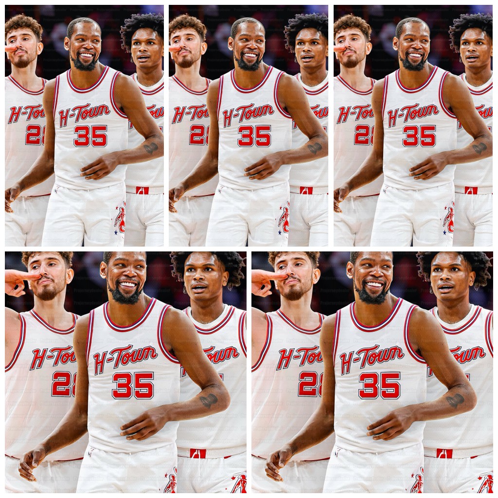 35 Durant 2024-25 City Rocket Jerseys Houstons Reed Sheppard Jae'Sean Tate Alperen Sengun Cam Whitmore Custom