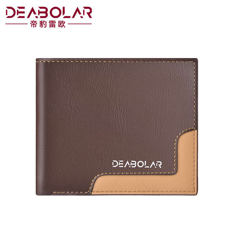 2021 Fashion Men's Personality Soft Leather Wallet Short Style Multi-Card Slot Large Capacity Coin Purse