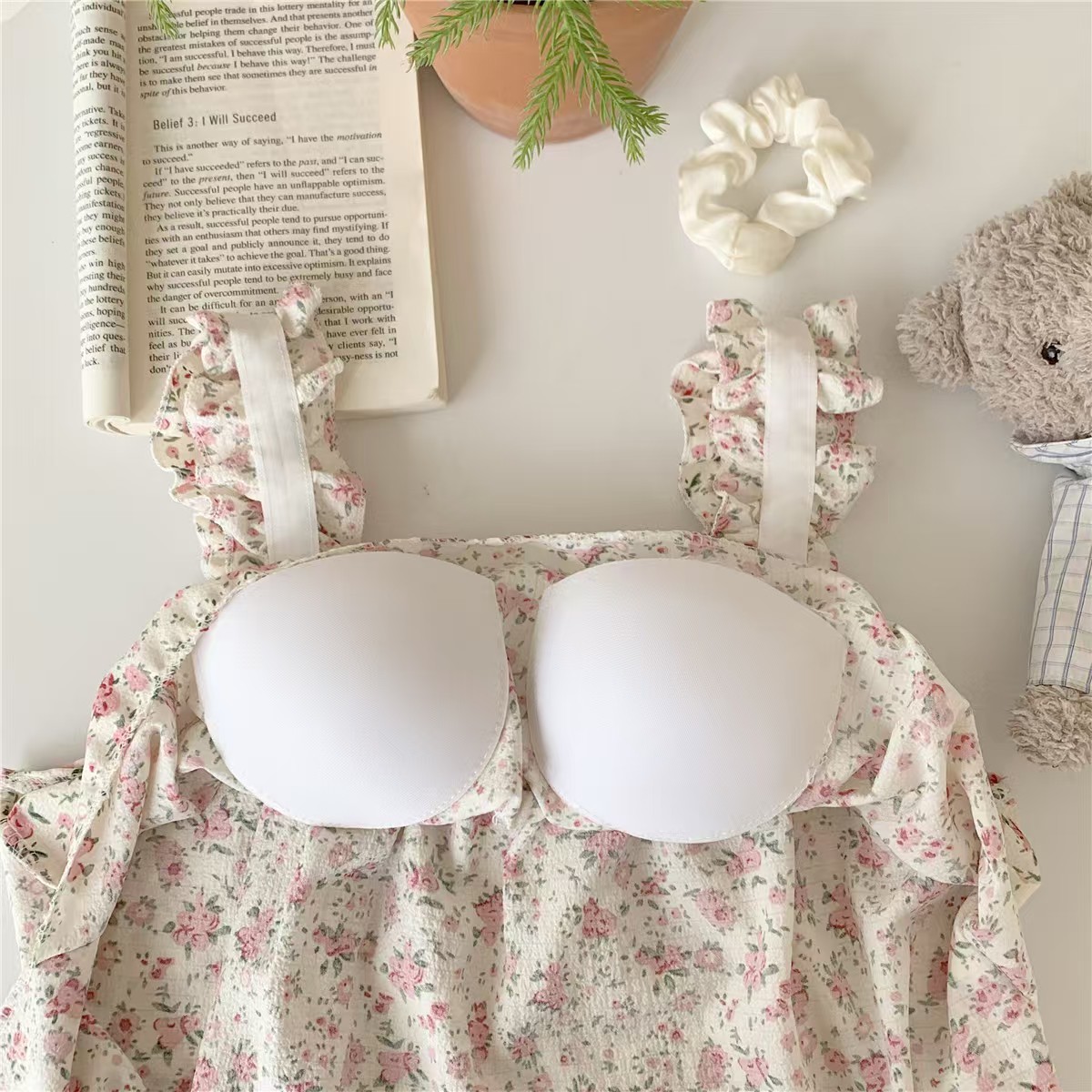 2025 women's models spring and summer sweet ins style halter mid-length loose nightgown female home dress red crocus flower