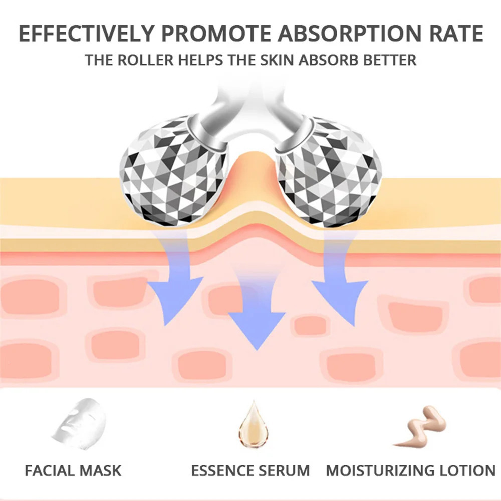 360 Rotate Silver Thin Face Full Body Shape Massager Lifting Fatigue Remover 3D Roller Massager Facial Massage Relaxation Tools 250619