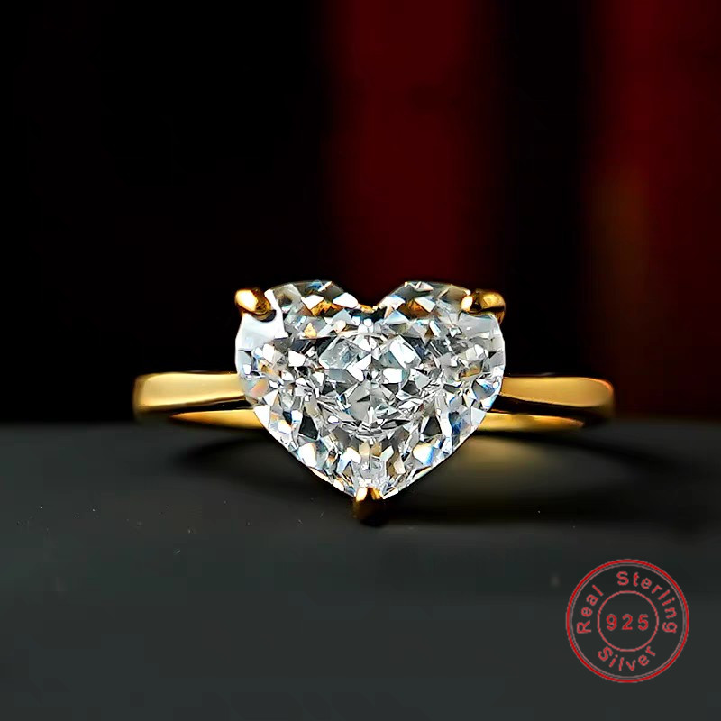 2025 Ins Top Sell Wedding Designer Rings Solitaire Luxury Jewelry Pure 100% S925 Sterling Silver 18K Gold Party Heat White Moissanite Diamond Women Br