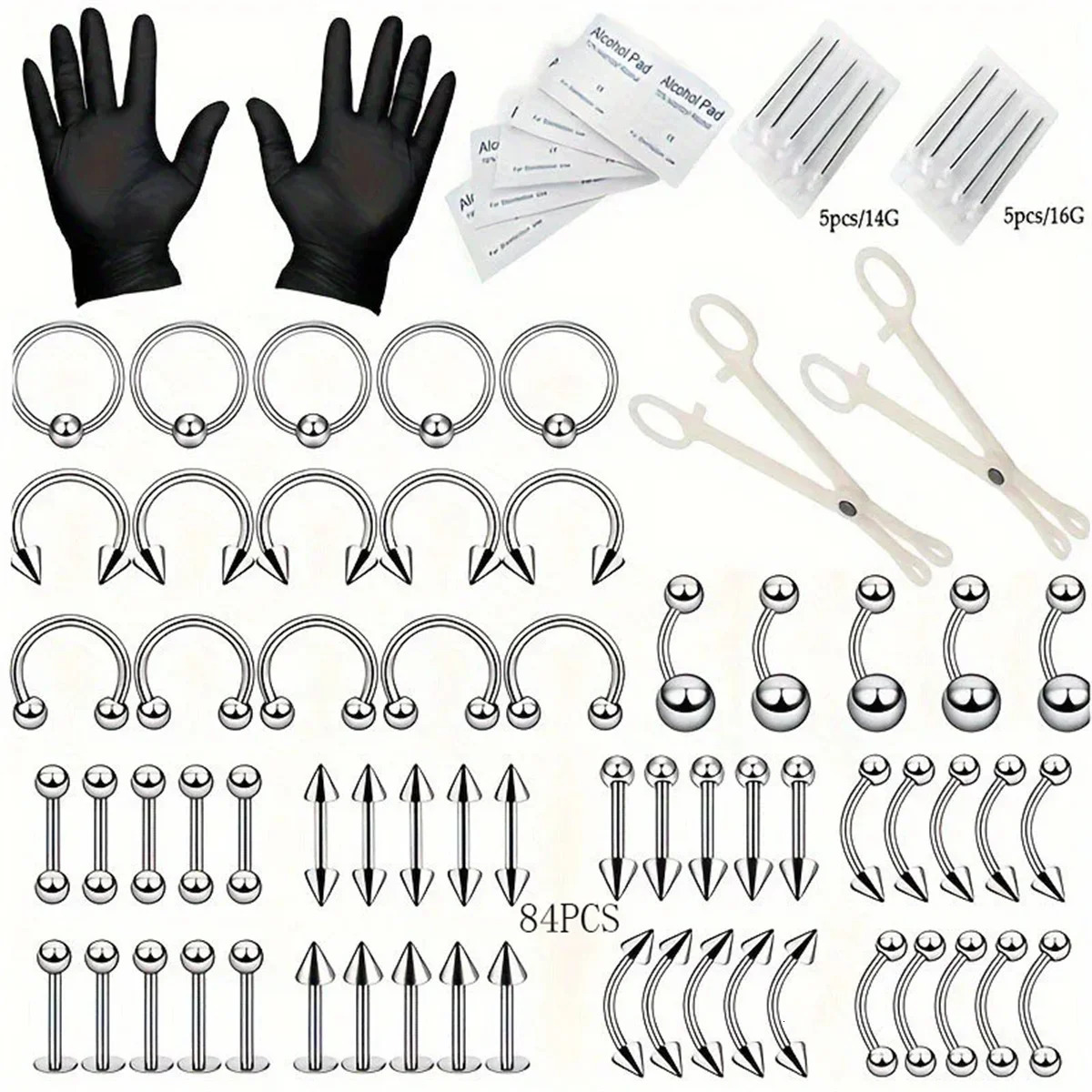 244284Pcs Sterile Ear Piercing KitCartilage Tragus Helix Gun No Pain Piercer Tool Machine Set Stud Jewelry 250613