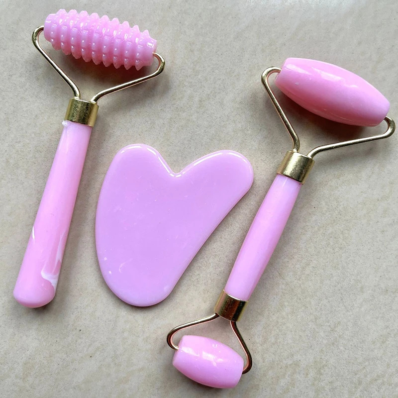 3pcs Massage Rollers Resin massage rollers beauty sticks facial roller massagers doublehead roller sets 250619