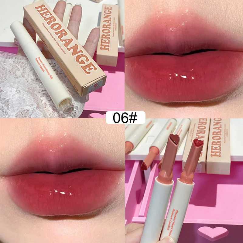 New Mirror Glass Solid Lip Glaze Water Light Heart Shape Lipstick Pen Clear Oil Jelly Lip Gloss Korean Tint Makeup Girl Cosmetic XJ250623