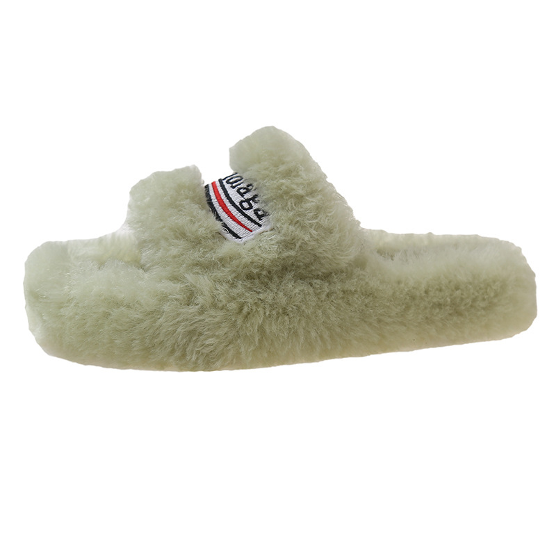 2025 hot new free shipping designer slippers for womens flat slippers black beige green khaki New embroidered thick soled autumn and winter flat slipp