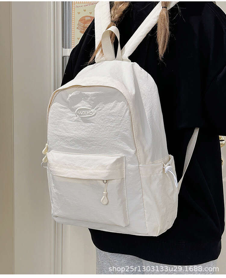 Korean Style INS Simple Student Large Capacity Casual Lightweight Double Shoulder Bag Fresh Sweet Middle High School Backpack