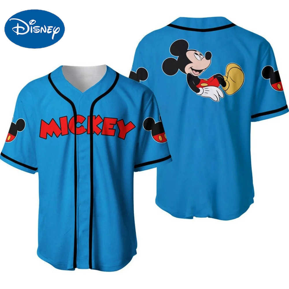 Disney Summer Kids Baseball Jersey Mickey Mouse Tops Tees Children Cute Cartoon Clothing Boys Girls Baseball Uniform Streetwear W250623