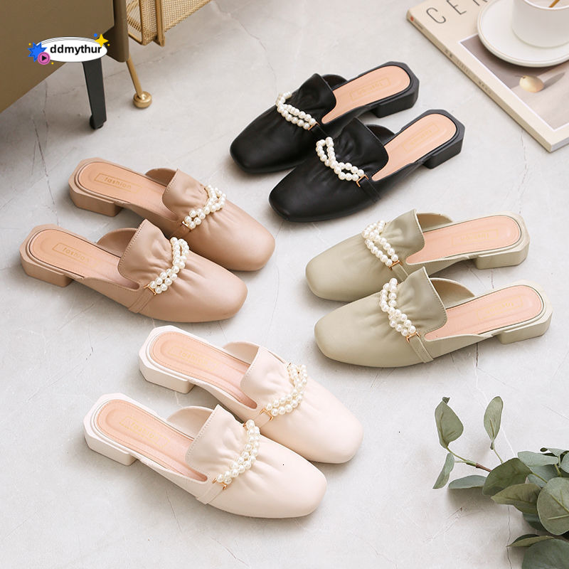 Four Seasons Casual Closed-Toe Half Slippers Women, Suitable for Outdoor and Indoor Use, Fashionable 2025 New Style Mules, Lazy Women's Sandals d