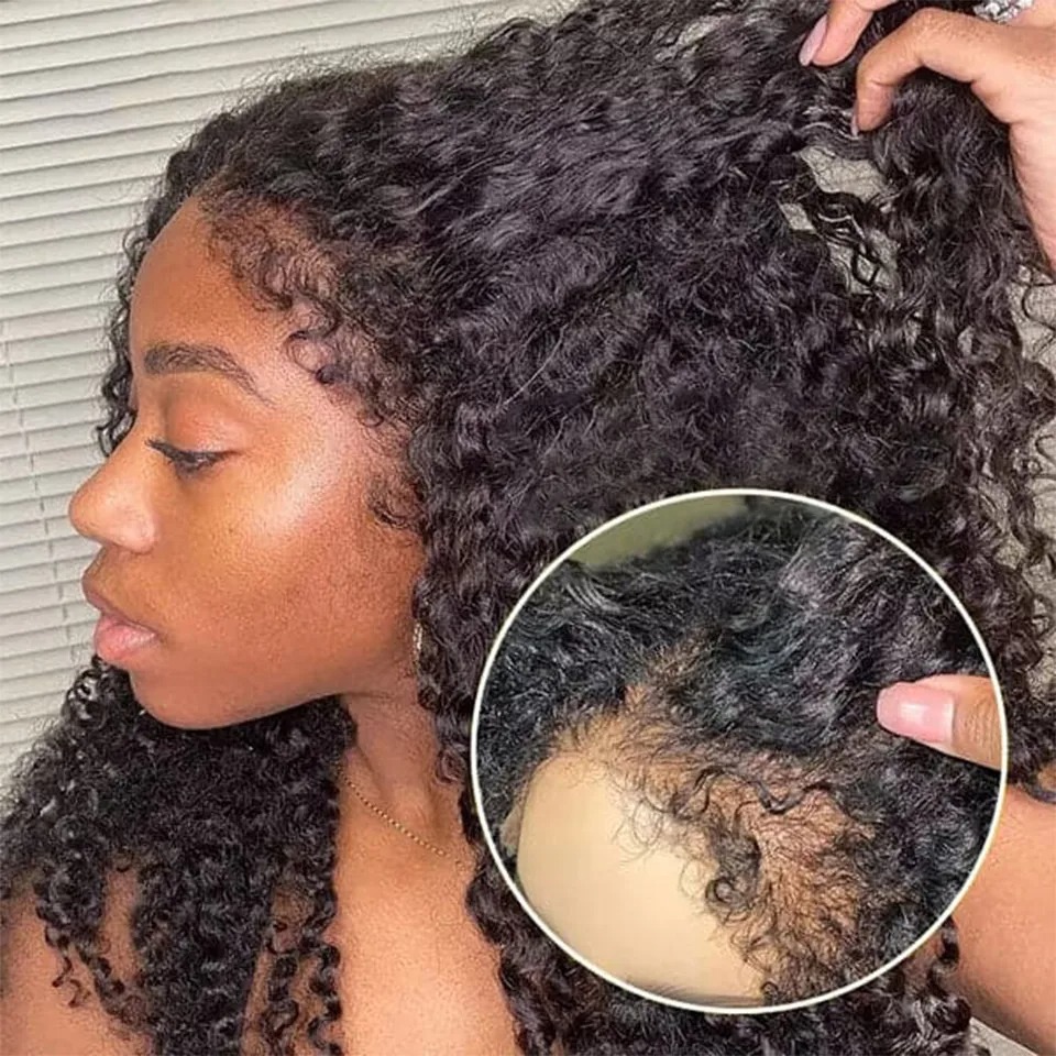 13x4 Hd 250 Density Afro Kinky Curly Wig Human Hair 13x4 Frontal Deep Wave Curly Lace Front Wigs For Women on sale Synthetic