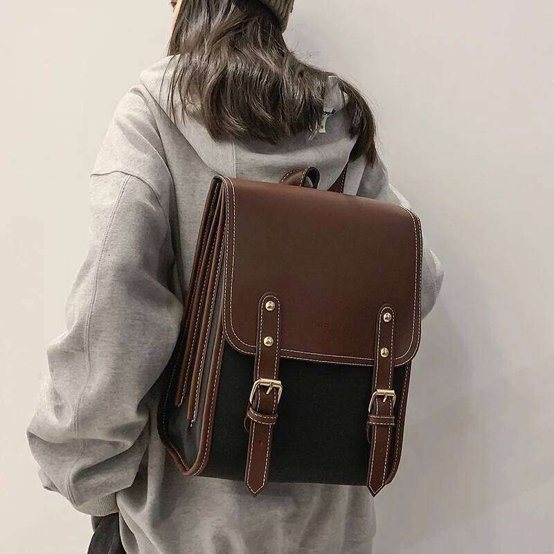 Designer Preppy style women backpack Large Capacity Laptop Bag Casual School Backpacks Girls patchwork Travel bags for Female totes
