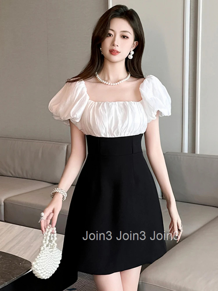 Women Clothes Retro Sexy Square Neck Slim Mini Short A-Line Dress Elegant Fashion Party Prom Vestidos Casual Formal Occasion New