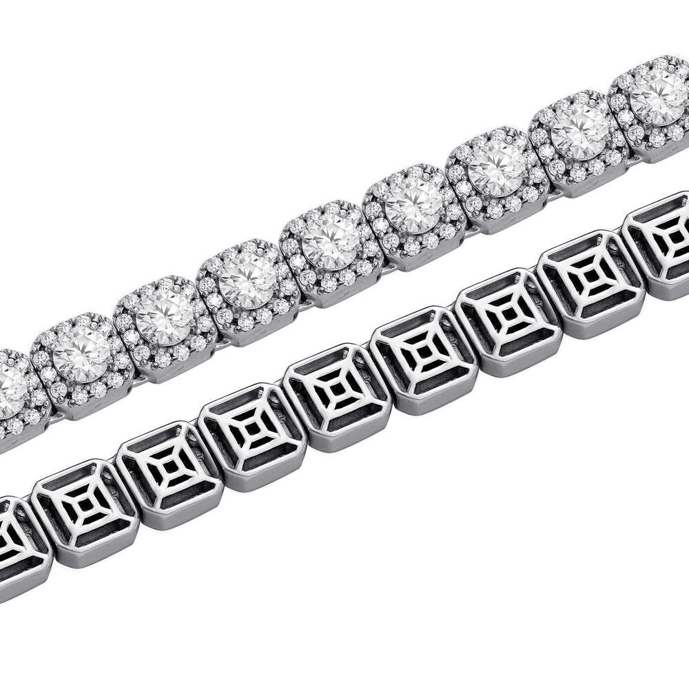 Men's New Necklace Sier Moissanite Rock Candy Bracelet Hip-Hop Rap Accessories Jewelry