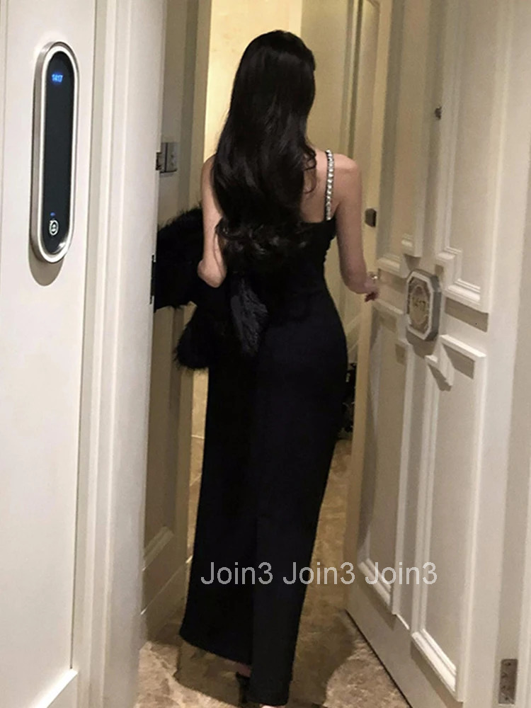 Women Clothes Vintage Black Sexy Strap Backless Slim Maxi Long Dress Elegant Luxury Fashion Evening Party Prom Vestidos Robe New