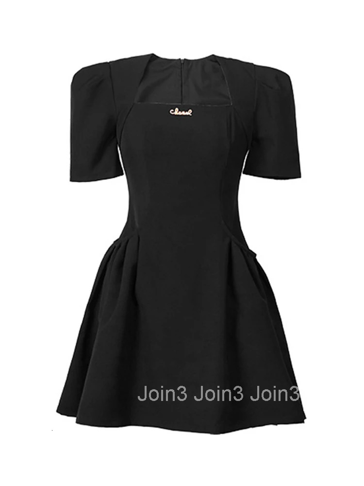 High Quality Summer Fashion Women Evening Dress Chic Vintage Puff Sleeve Slim Folds Mini Party Club Birthday Prom Mujer Vestidos