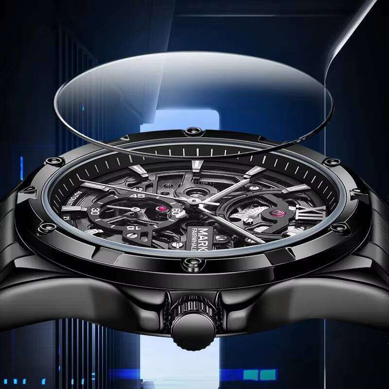 DHgadgets Mark Fairwhale 6960 FW-6960 Luxury Mechanical Automatic Watch Fashion Hollow Skeleton Stainless Steel Strap