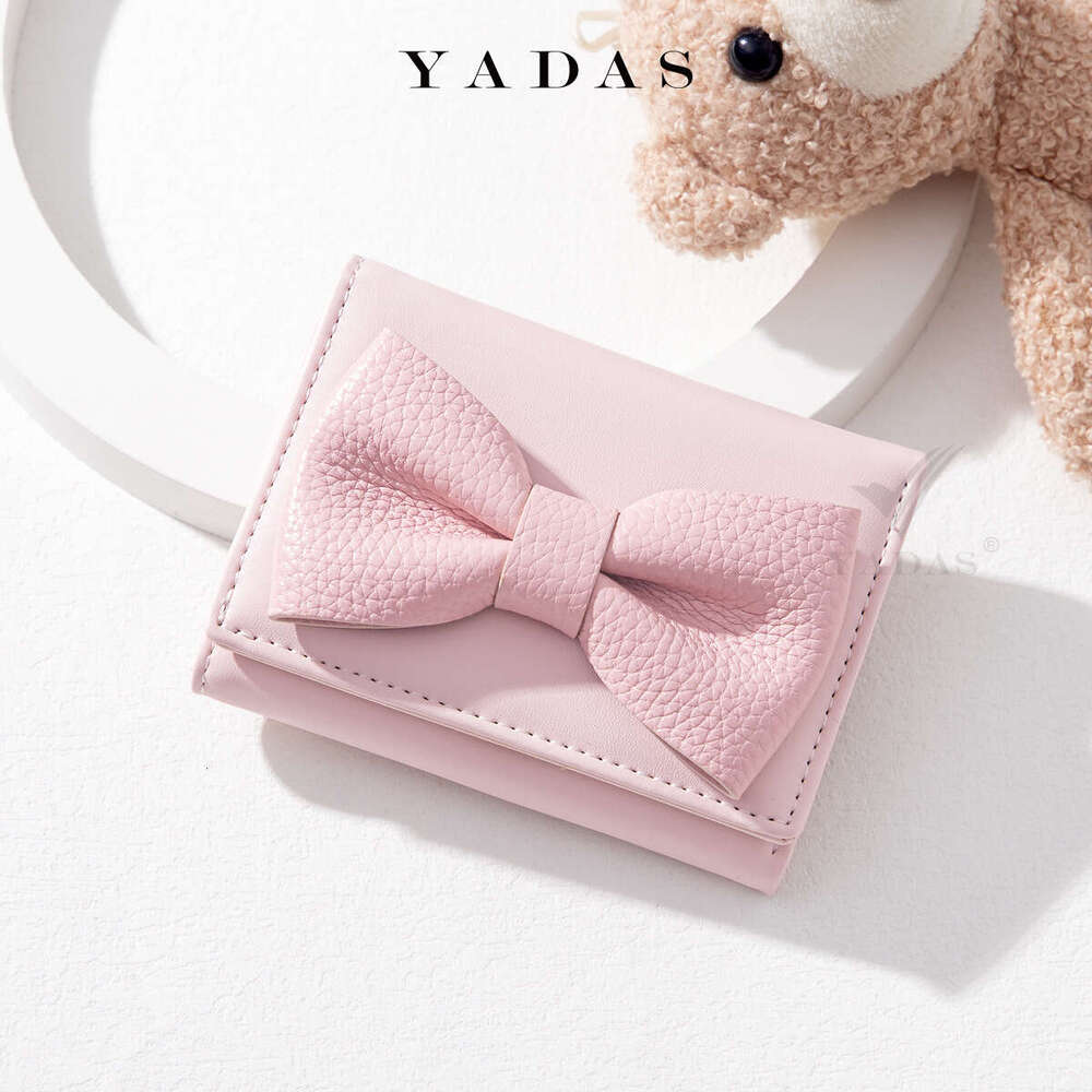 Big Bowknot YADAS Small Fragrance Women's Card Holder Fashion Heart PU Leather Short 70% off Coin Purse Wallet