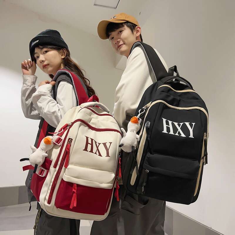 New Zipper Nylon Fabric Printed Large Capacity Backpack Single Shoulder Outdoor Practical Simple Elegant Trendy Versatile Bag