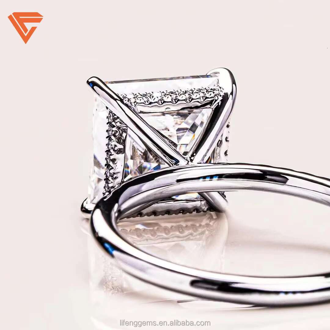 Moissanite Diamond Ring Classic Jewelry Womens 925 Sterling Silver Large Diamond Ring