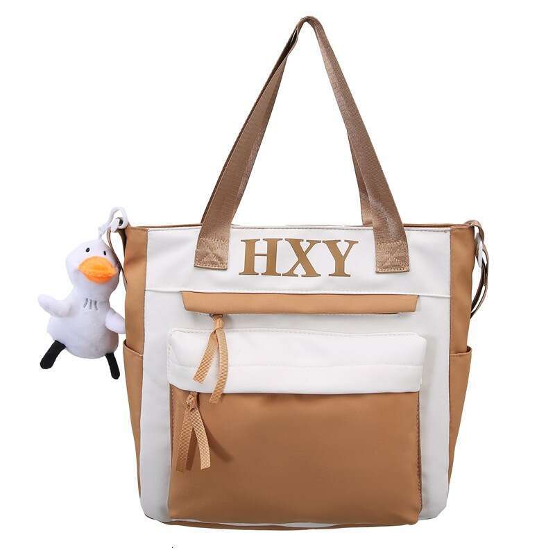 New Zipper Nylon Fabric Printed Large Capacity Backpack Single Shoulder Outdoor Practical Simple Elegant Trendy Versatile Bag