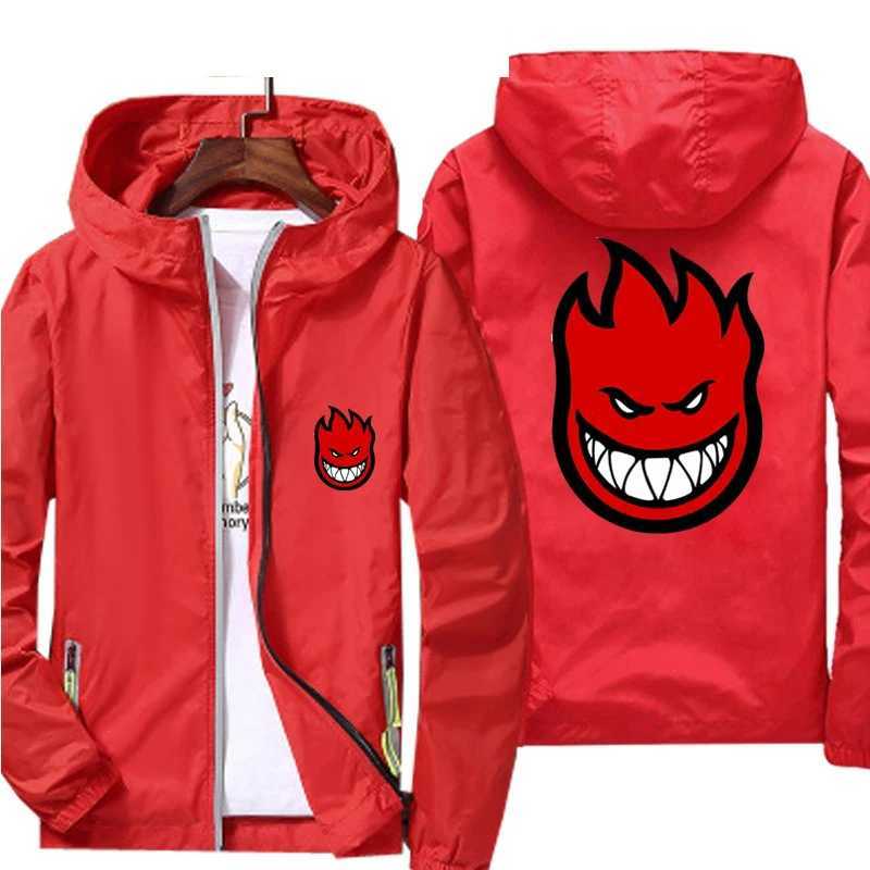 Ripper Spitfire Zombie Wheels Bomber Men Jacket Plus Size Thin Windbreaker Skin Ultra Light Slim Fit Pilot Hooded Coat Cycling W250623