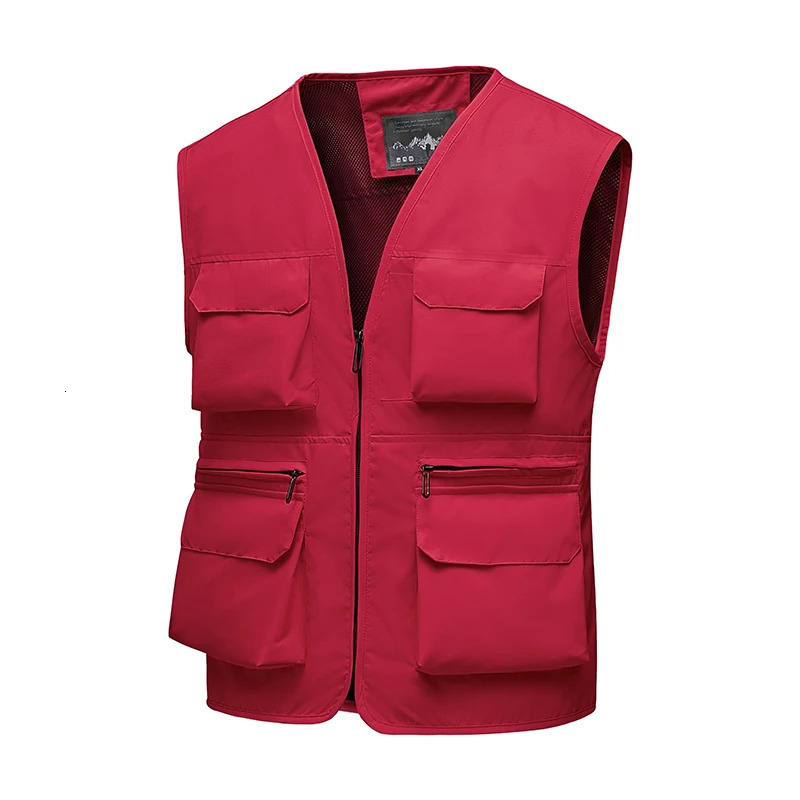 Summer mens outdoor casual vest breathable multi pocket pography fishing vest a must-have for mens outdoor exploration 250617