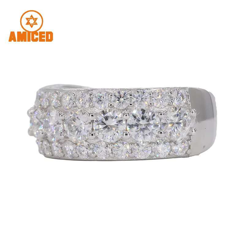 Hot Sale Fine Jewelry Iced Out Moissanite Engagement Ring 925 Sterling Silver Big Stone Half Band VVS Moissanite Diamond Ring