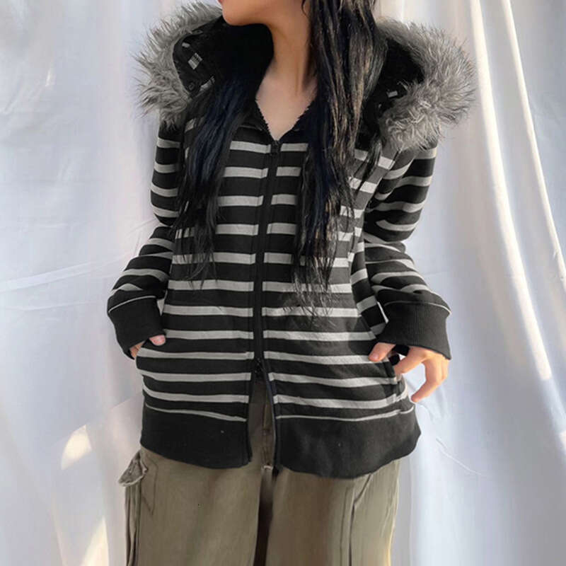 Autumn Winter Women's Fashion Faux Fur Patchwork Hooded Warm Solid Color Zipper Short Cardigan Jacket B5