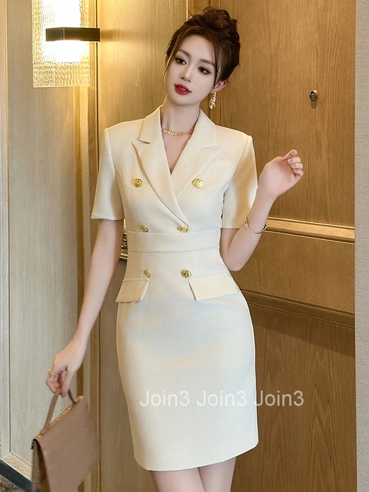 Summer Classic Work Style Formal Occasion Pencil Short Dress Women Clothes Elegant Office Short Sleeve Slim Mini Mujer Vestidos