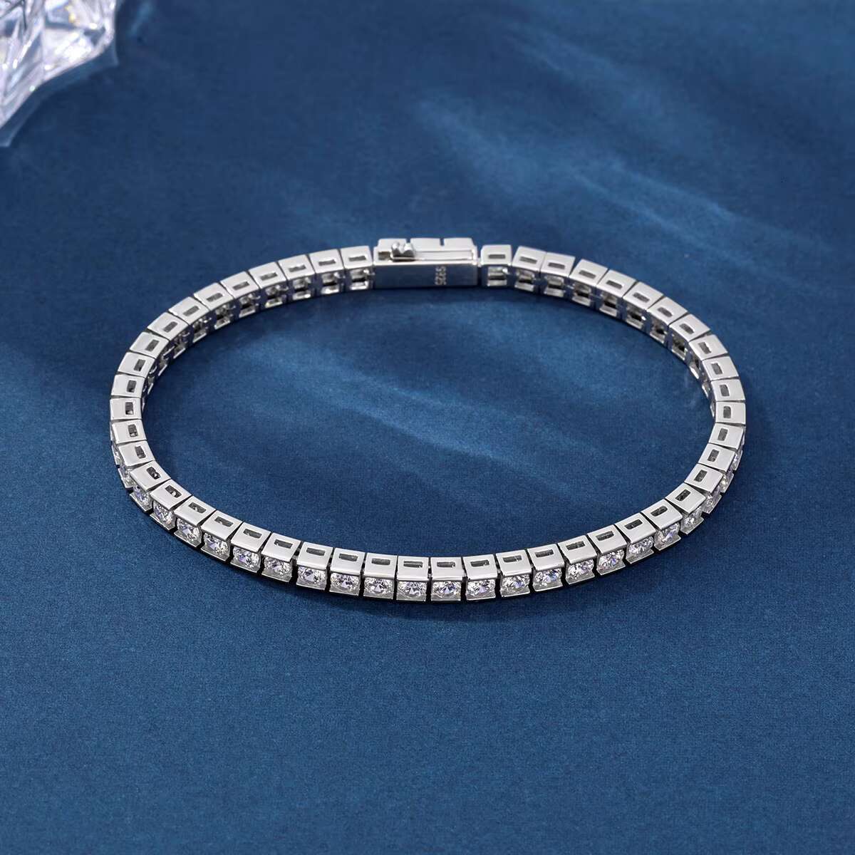 Hip Hop Tennis Diamond Bracelet 925 Silver Moissanite Womens Bracelet with GRA Certificate 3mm Fashion Mens Tennis Chain