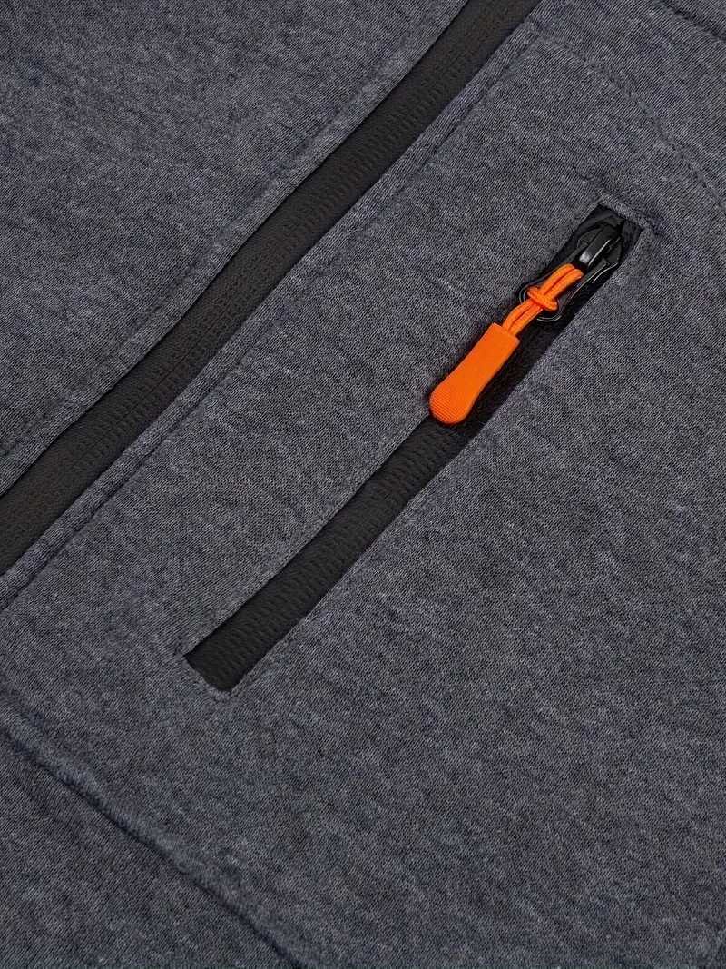 Fashion solid color mens hooded jacket casual long sleeve hoodie with zipper gym sports hooded jacket spring and autumn style W250623