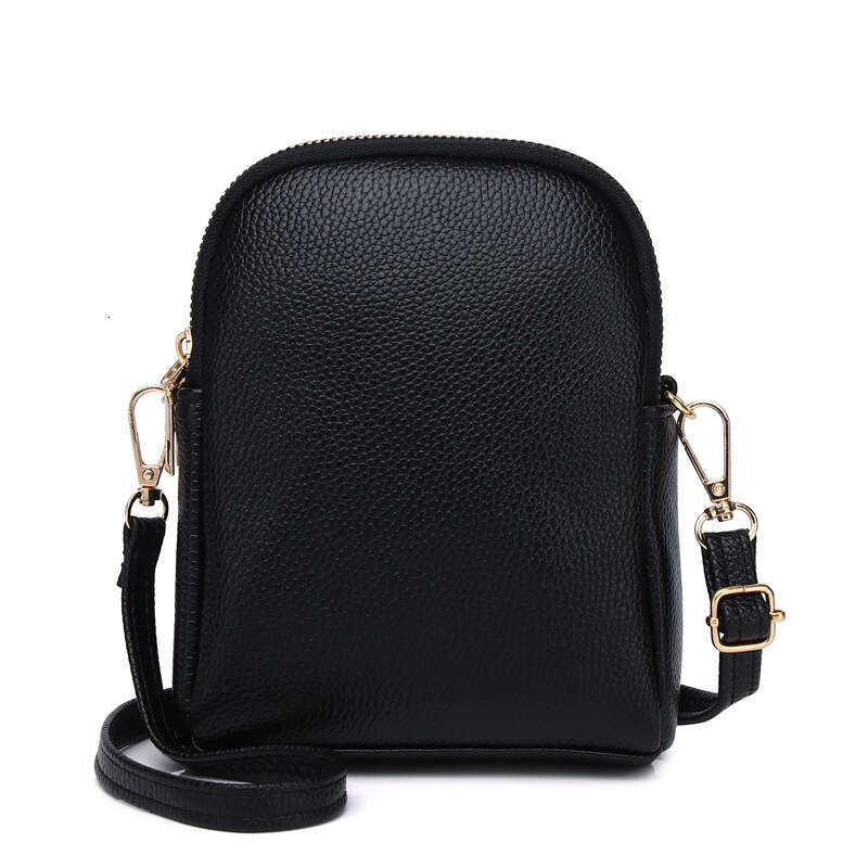 New Small Round Light Luxury Style Texture Lychee Pattern Shoulder Crossbody Bag, Women's Phone Bag