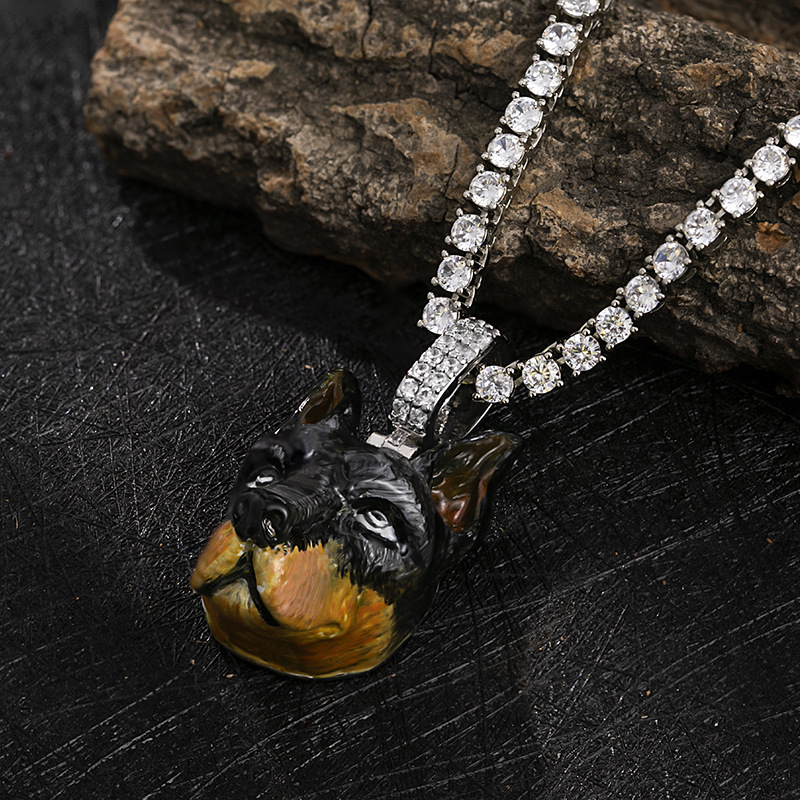 Luxury Jewelry Doberman Unisex Necklace Unique Animal Pendant New Dog Charm Hip Hop