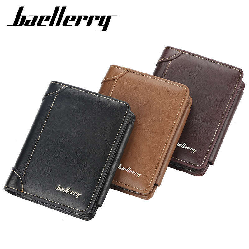 Wallet Men's Short Baellerry Multi-Card Slot 70% off Zipper Coin Purse Fashion Thin Card Holder Men