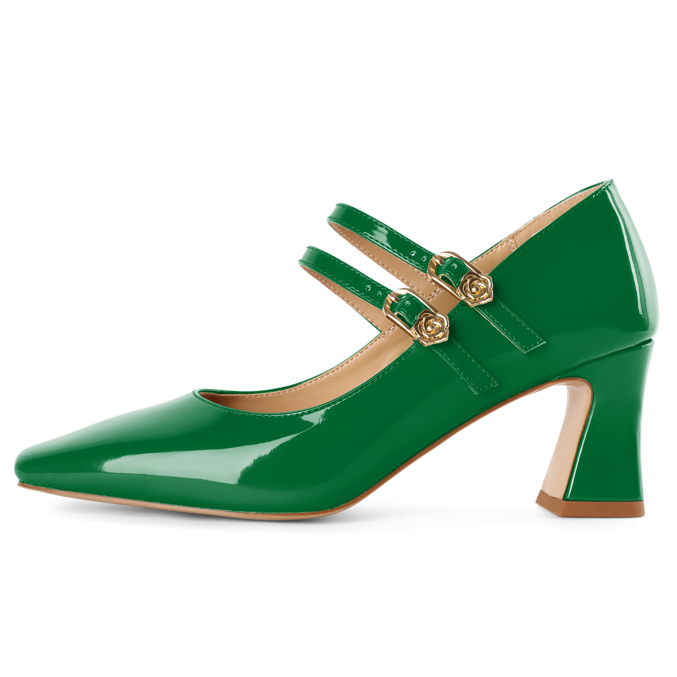 Zamikoo Women Pumps Square Toe Mary Janes Pumps Block Chunky Heels