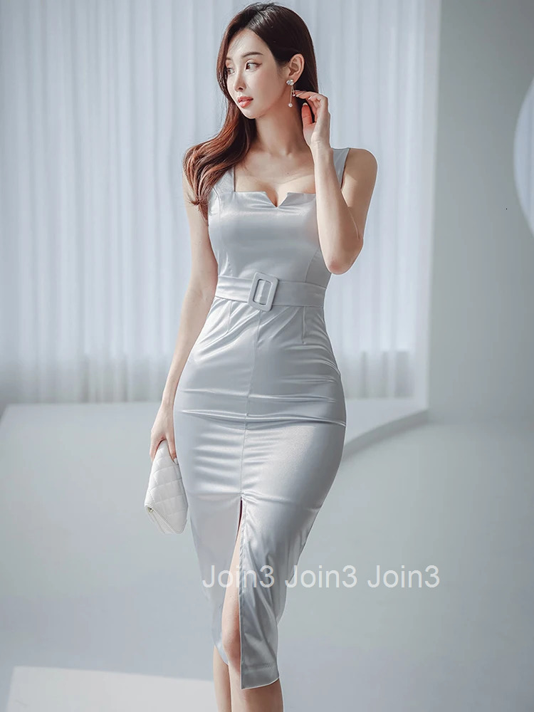 Summer Elegant Women Evening Dress Temperament Simple Sexy Tank Slim Midi Pencil Party Club Prom Birthday Femme Mujer Vestidos