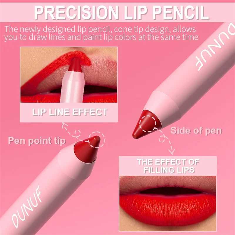 18 Colors Lipstick Pencil Matte Velvet Waterproof Long-lasting Non-stick Cup Lip Stick Sexy Rose Red Nude Brown Lip Liner Makeup XJ250623