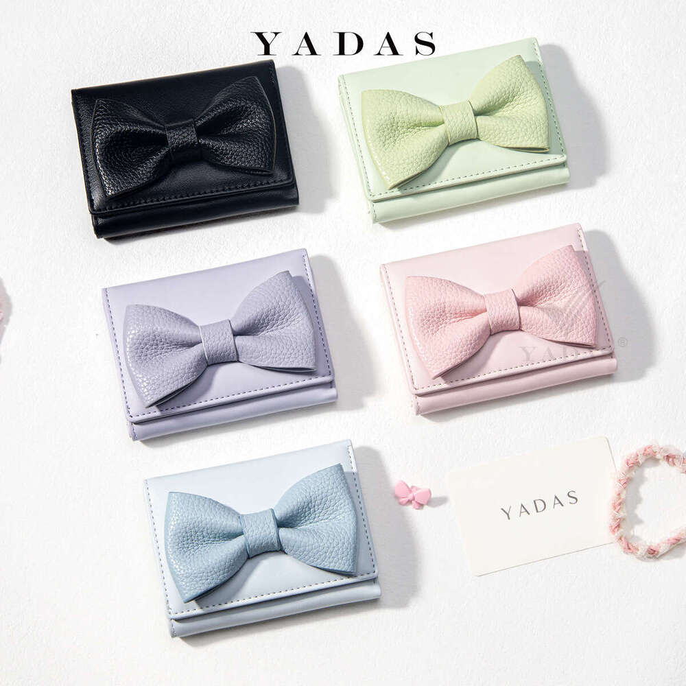 Big Bowknot YADAS Small Fragrance Women's Card Holder Fashion Heart PU Leather Short 70% off Coin Purse Wallet