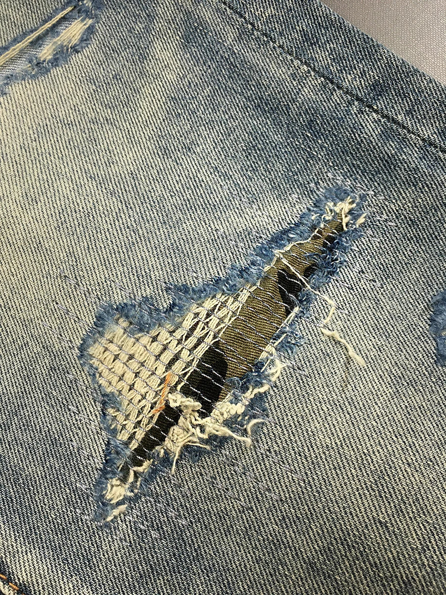 Vintage Ripped Stretch Denim Jeans for Men - Summer Lightweight American High-Street Fashion Slim Straight-Cut Cropped Pants 250617