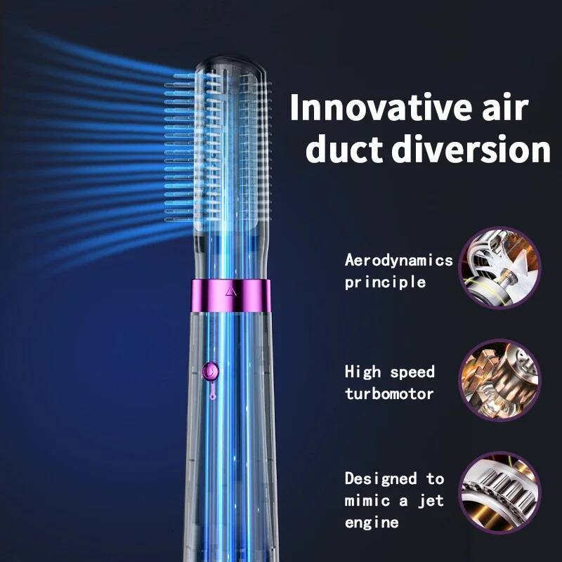 Multifunction 5 in 1 Hot Air Automatic Curling Rod Straight Comb Hair Dryer Salon Style Tool Fast Dry