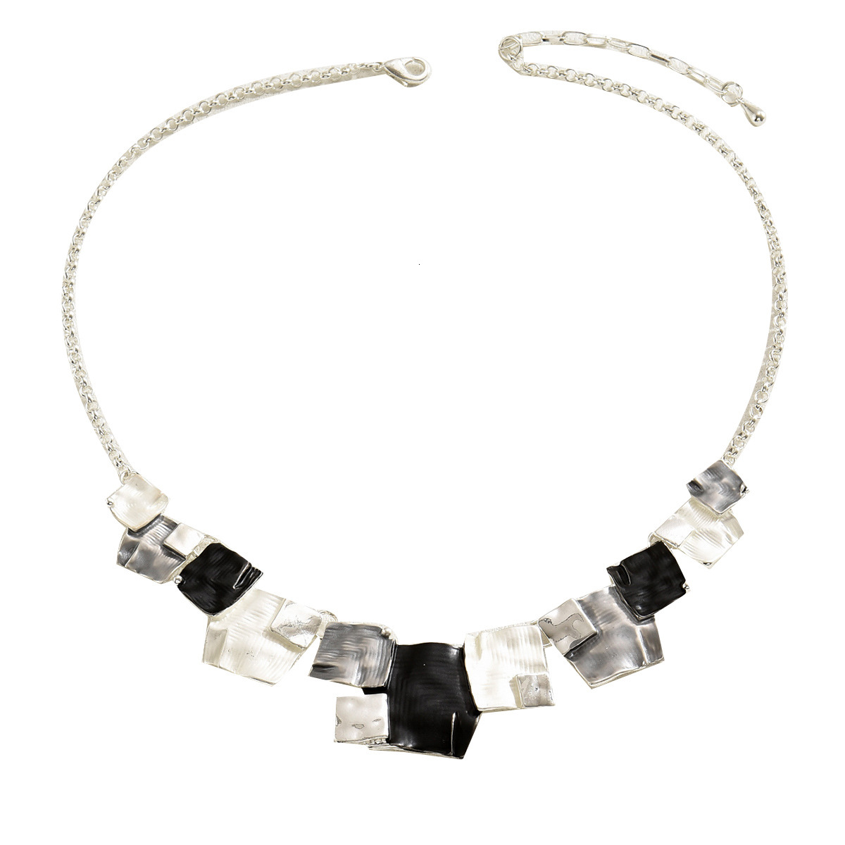 Women's Corful Enamel Square Design Clavicle Chain Ocean Style Necklace