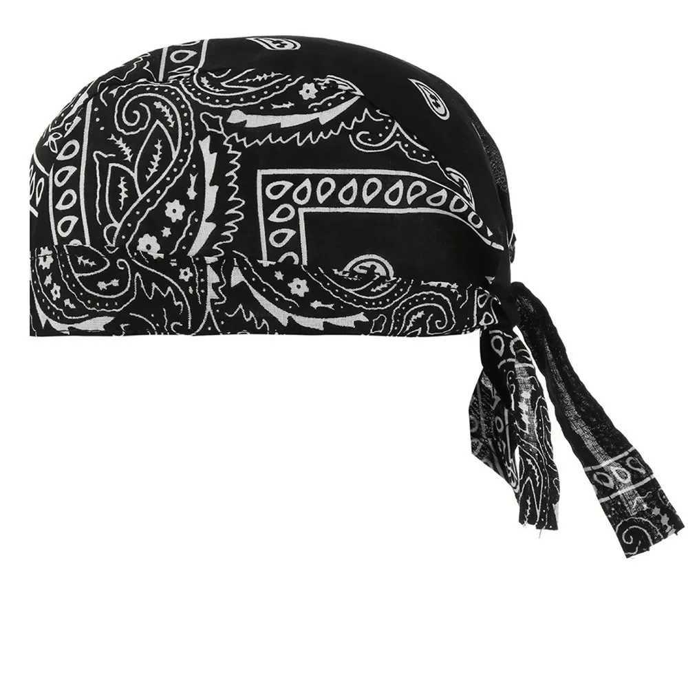 Durag Du-Rag Headwear Head Wrap Skull Cap Doo Do Rag Bandana Headwear Beanie Hat Women Men Print Headscarf Cycling Pirate Caps M250623