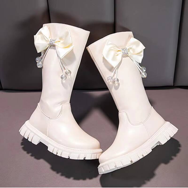 Children's Non Zip Ddmyshoesvip Knee Kids Shoes Slip Plush Long Snow For Girls High Leather Boots Winter Fashion Boot Princess Shoes Ddmydesign