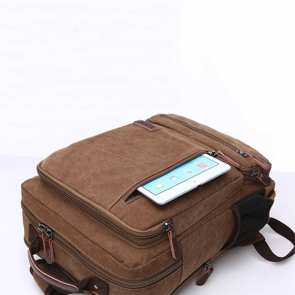 high-quality Vintage Canvas Men Large Capacity Travel Shoulder High Quality Students Bag Male notebook 15 inch Laptop Backpack