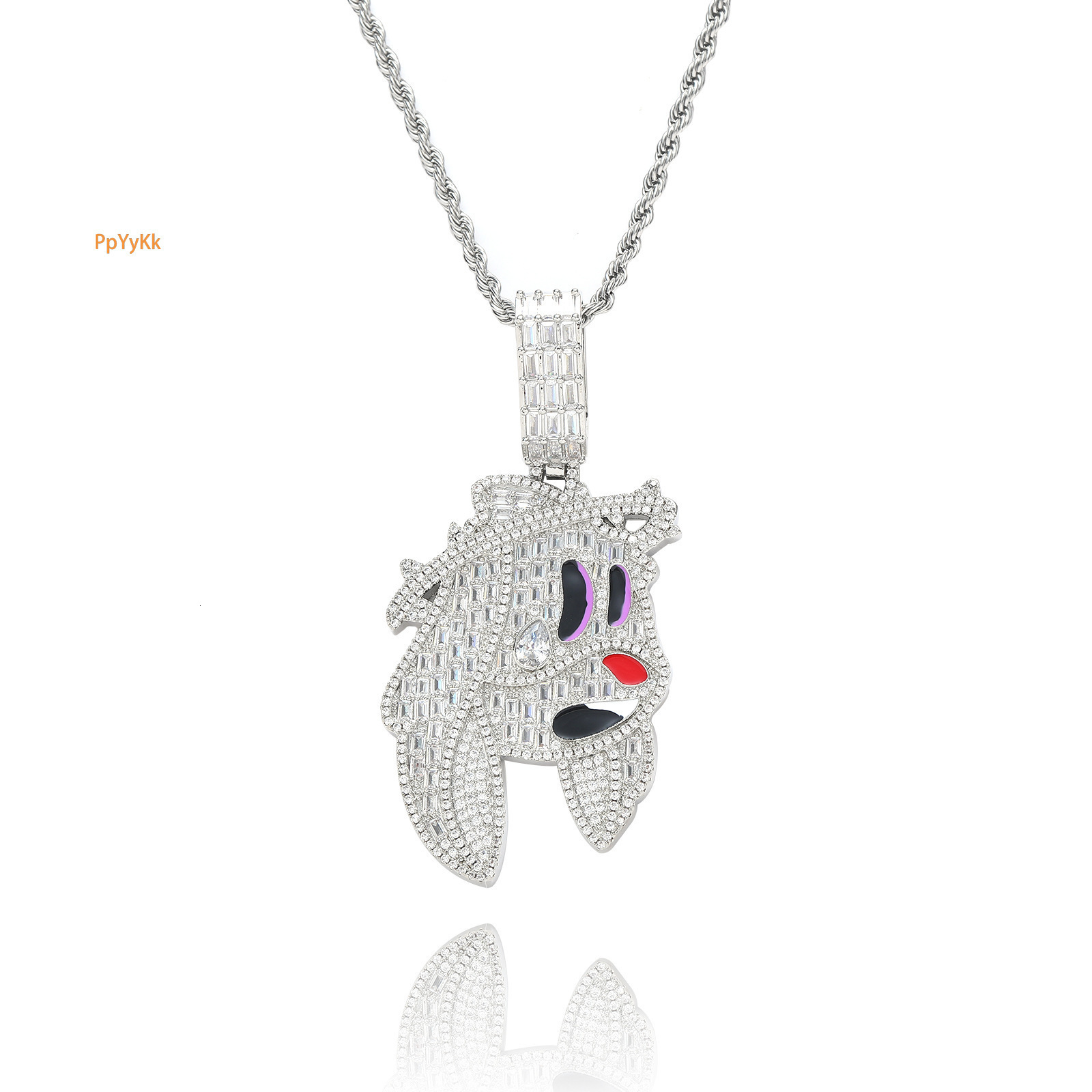 New Arrival Cartoon Bunny Pendant Iced Out Hip Hop Swag Men's Moissanite Jewelry Labubu Chain Pass the diamond tester